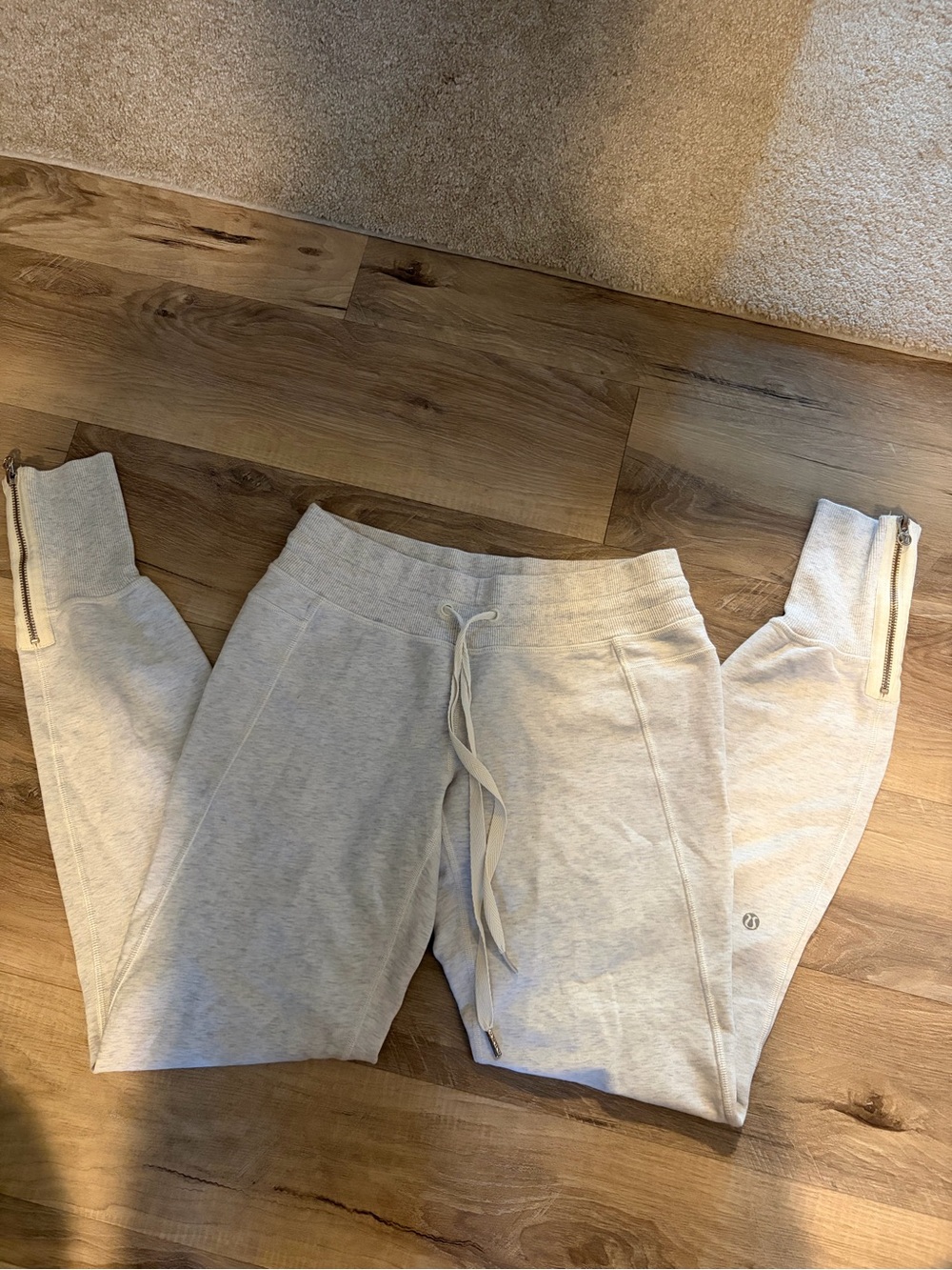 Lululemon Heather Gray Zip Ankle Joggers No Pockets Size 6
